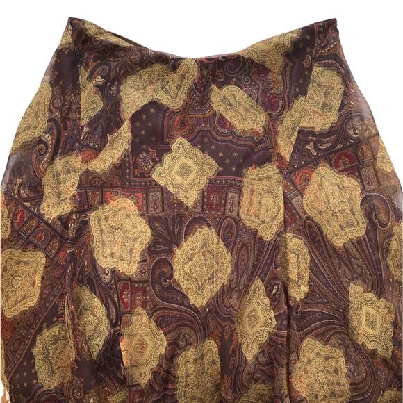 Ralph Lauren Black Label Skirt Silk Metallic Gold Asymmetric Vintage 90s - Picture 7 of 8